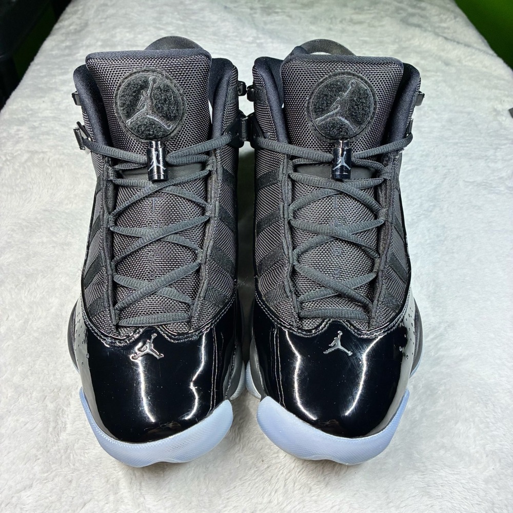 Pre Owned Jordan 6 Rings Space Jam Black Leather Sneakers Mens 10 - Picture 2 of 9